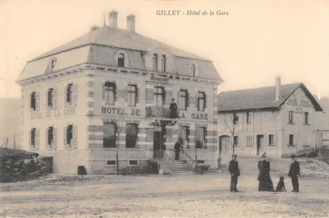 CPA 25 GILLEY HOTEL DE LA GARE (cliché pas courant