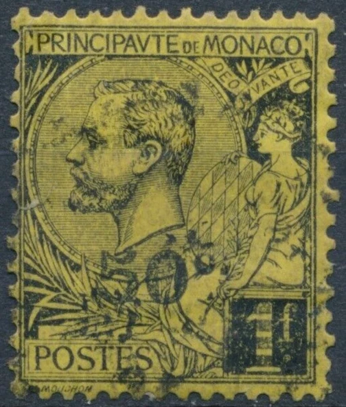 Prince Albert surch 50c on 1f - Monaco 1922 - Filler - MiNr 53