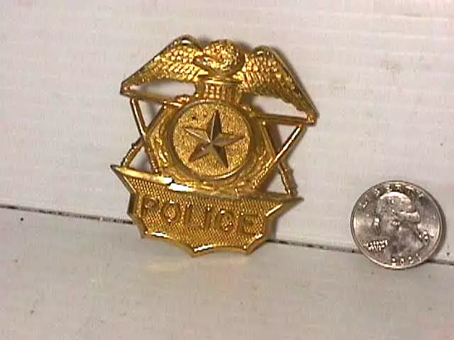 Gold plated  police metal  badge, FREE shipping in USA