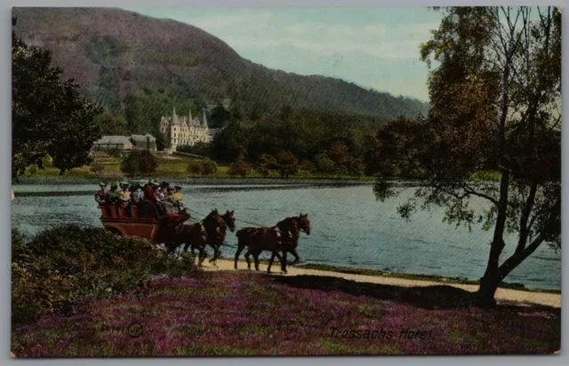 Postcard Trossachs Hotel Perthshire Scotland Unposted Valentines Vintage