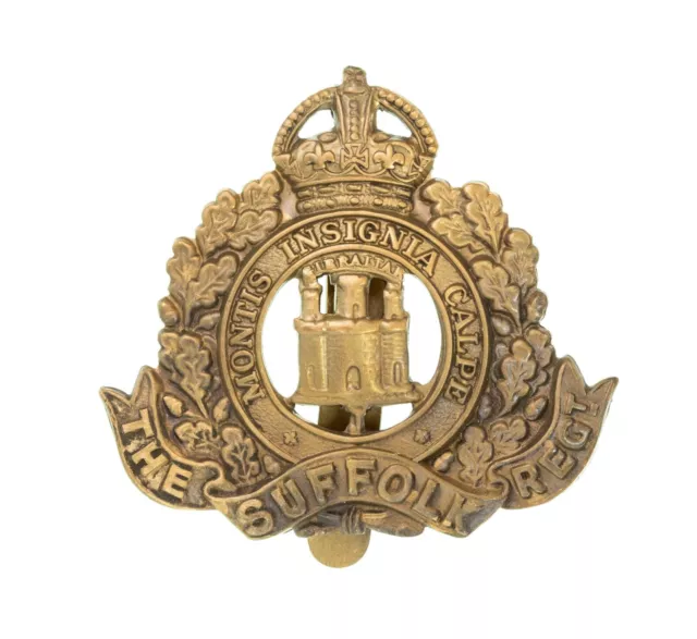 The Suffolk Regiment Cap Badge Brass Metal