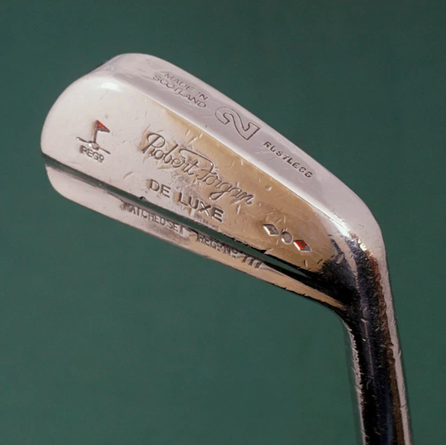 Vintage Robert Forgan De Luxe 2 Iron Stiff Steel Shaft Unbranded Grip