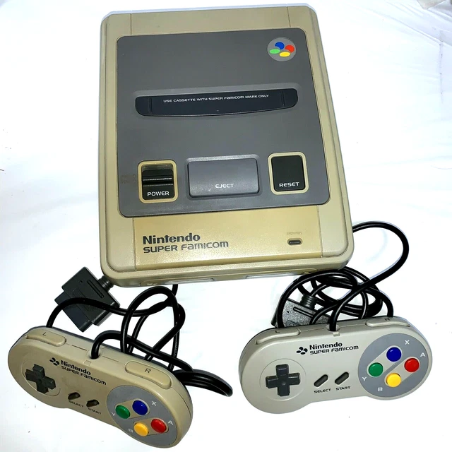 Nintendo Super Famicom Console Controller x2 SNES Japan ver. Tested Working JP