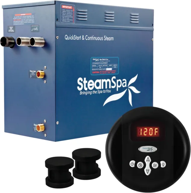 Generador de baño de vapor SteamSpa OA1050 Oasis 10,5 KW QuickStart - negro