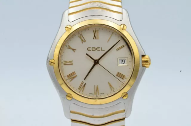 Ebel Classic Wave Montre Hommes 1255F41 Quartz 41MM Acier / 18K 750 Massif Or