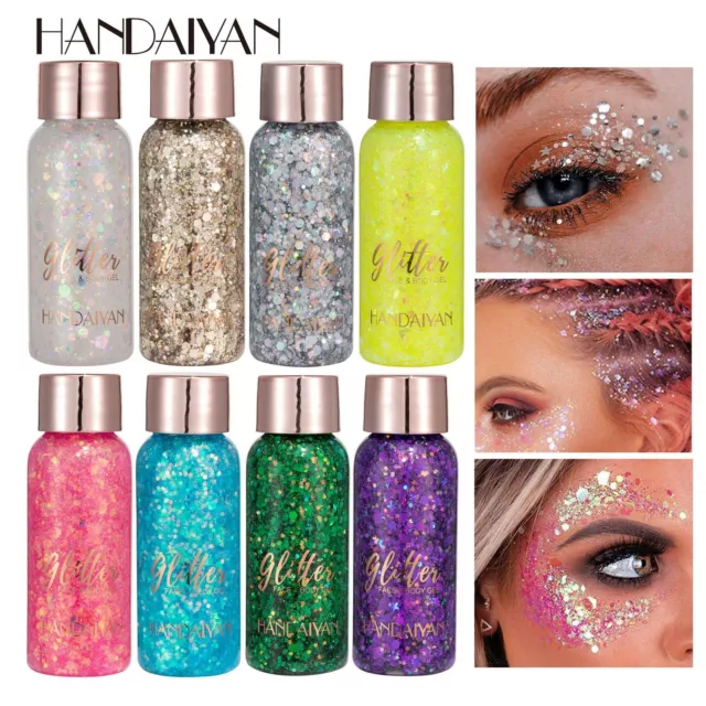 Gel fijador de labios HANDAIYAN GLITTER sombra de ojos suelta cara vello corporal uñas ojos agitador de labios