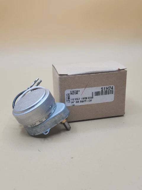 Lennox 51H74 51H7401 110V 1RPM 1/4" Furnace Damper Door Synchronous Motor New
