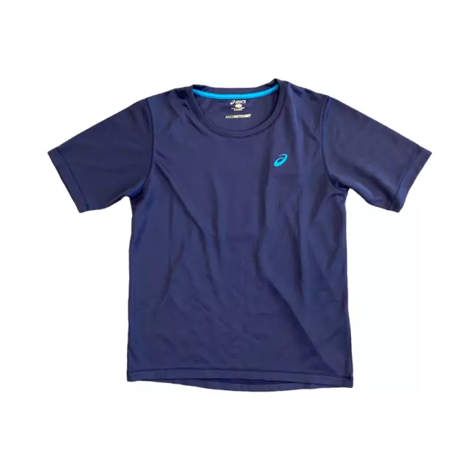 T-shirt da corsa per bambini Asics (taglia 13-14y) blu maniche corte top da allenamento - nuova