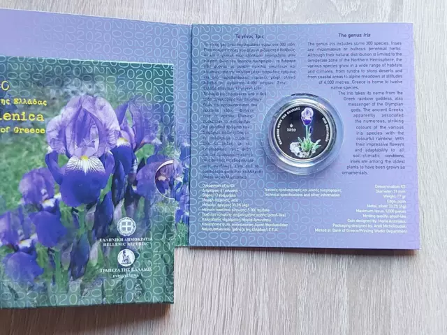 5 Euro 2020 Griechenland  Farb-Silbermünze  *Flora - Iris* , *PP*  5.000St