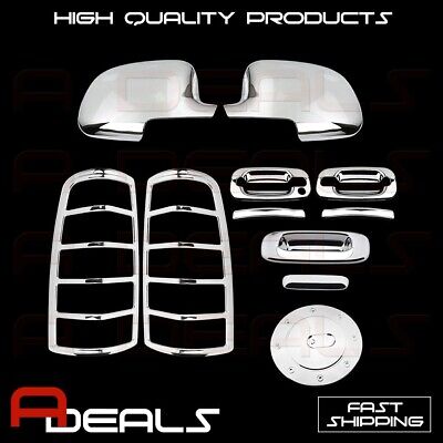 Chrome Covers 03-06 Chevy Silverado Mirror 2 Door Handle Tailgate Taillight Gas