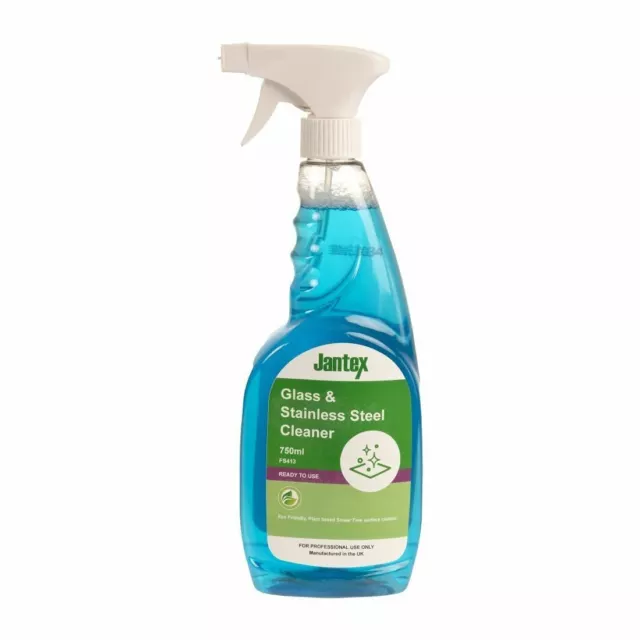 Jantex Green Glass & Stainless Steel Cleaner Ready to Use Multi Surface - 750ml
