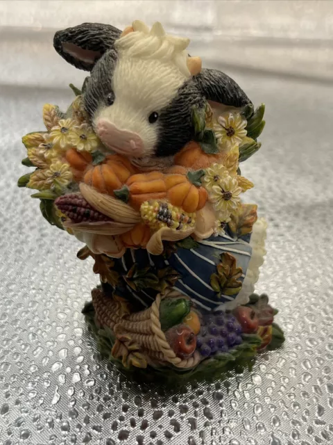 Mary's Moo Moos A Harvest Of Friendship 1999 Enesco 610925 cow fall figurine