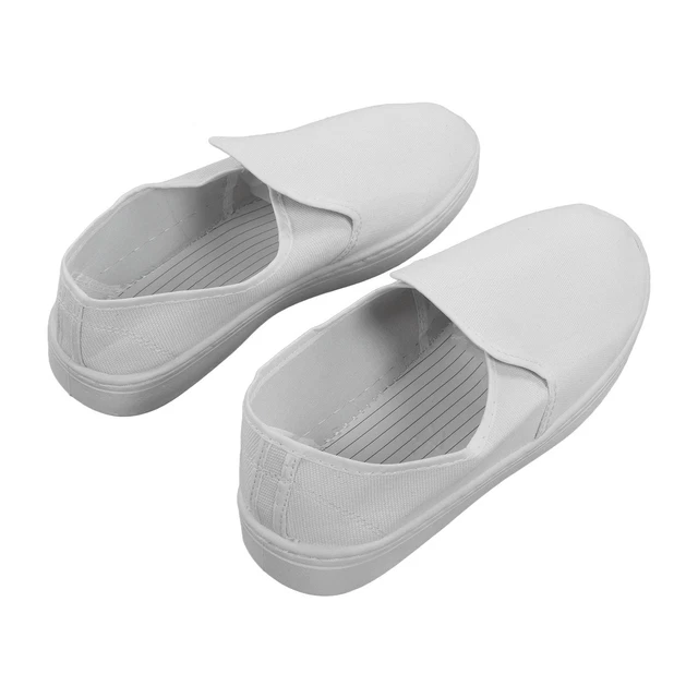 Static Proof Shoes PVC Canvas Safe For Electronics Dust Workshop White 45❤