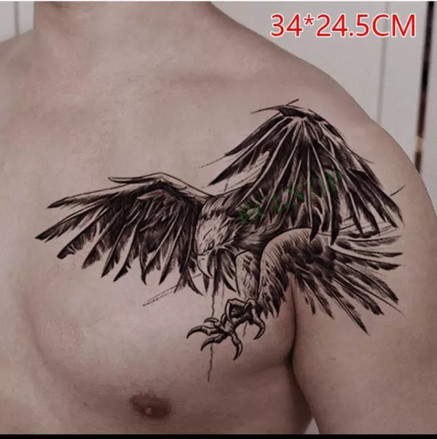 Eagle Temporary Tattoo Stickers Body Art Waterproof Big Black Eagle  Realistic