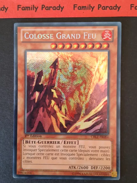Colossus Great Fire CBLZ-FR084 YuGiOh Card! Secret Rare 1st French Edition