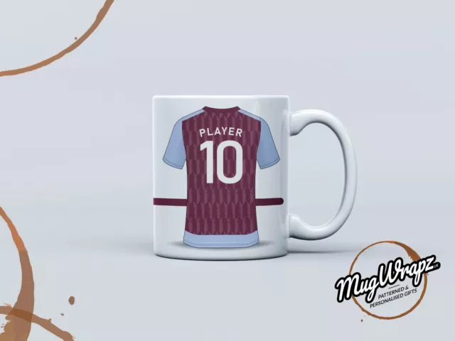 Personalised Aston Villa Home Kit 23/24 Mug (Name & Number) - (FREE DELIVERY)