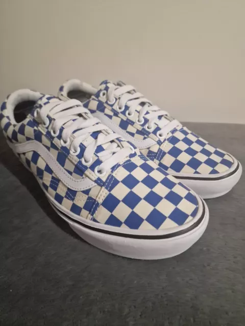 Vans Old Skool Check Blue White Size 6.5 Low Mens Womens Shoes Trainers Sneakers