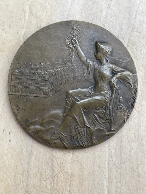 MÉDAILLE ART NOUVEAUX LA MUSIQUE argent massif vermeil signée RASUMNY