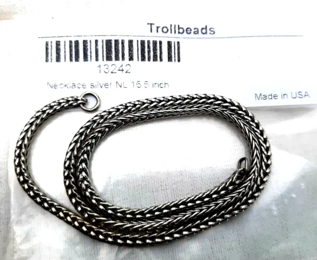 TROLLBEADS 13242 Necklace Sterling Silver Makes 16.5" Neck (15.5" actual ) New
