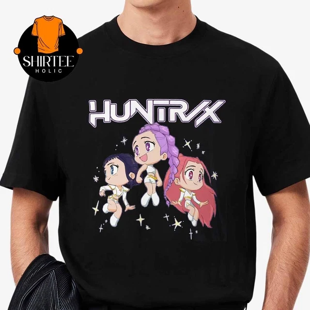 T-shirt Unisexe K-Pop Demon Hunters - Heroic Huntrix Huntr/X, Blanc, Coupe Classique
