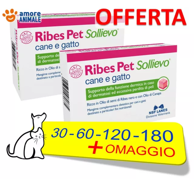 Ribes Pet Sollievo per CANI e GATTI  30 / 60 / 120 /180 perle Cura le Dermatiti