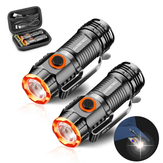 Super Bright EDC Flashlight Rechargeable Pocket Mini P50 LED Lamp Magnetic Torch