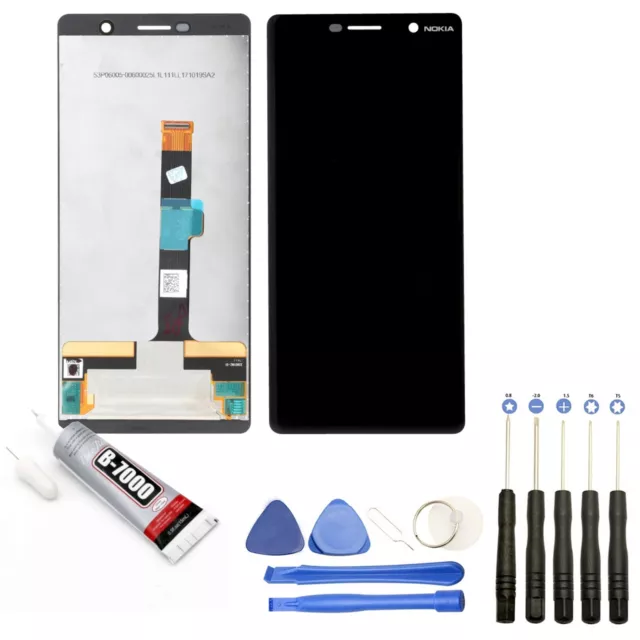 VITRE TACTILE + ECRAN LCD POUR Nokia 7 PLUS 6" NOIR CUIVRE + OUTILS + COLLE