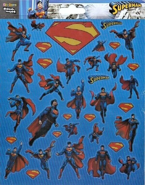 STICKERS SUPERMAN PLANCHE 20 cm x 15,5 cm autocollants scrapbooking EUR 10,00 PicClick FR