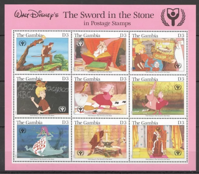 Pk411 Gambia Cartoons Walt Disney The Sword In The Stone 1Kb Mnh