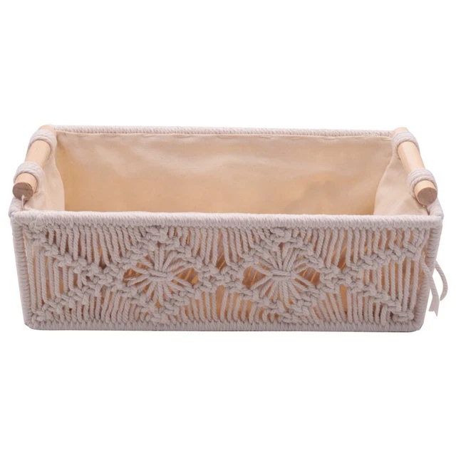 Boho Storage Basket Decor Box Handmade Woven Decorative Countertop3876
