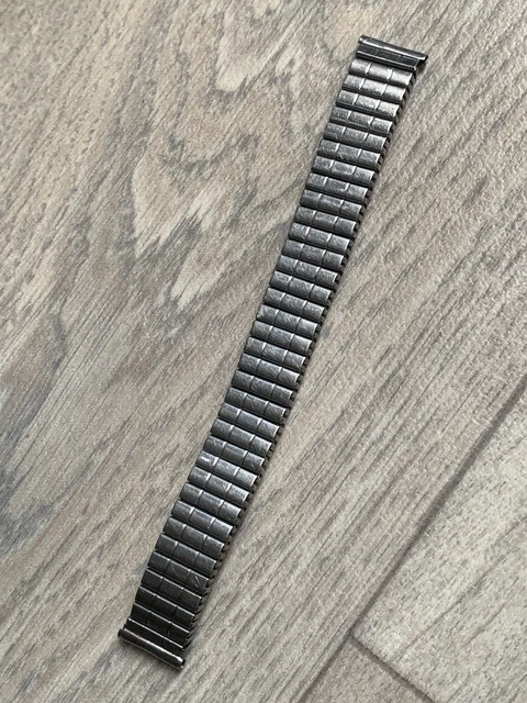 Bracelet De Montre Extensible Fixo Flex - 12mm - Argenté - Vintage - Neuf De Stock