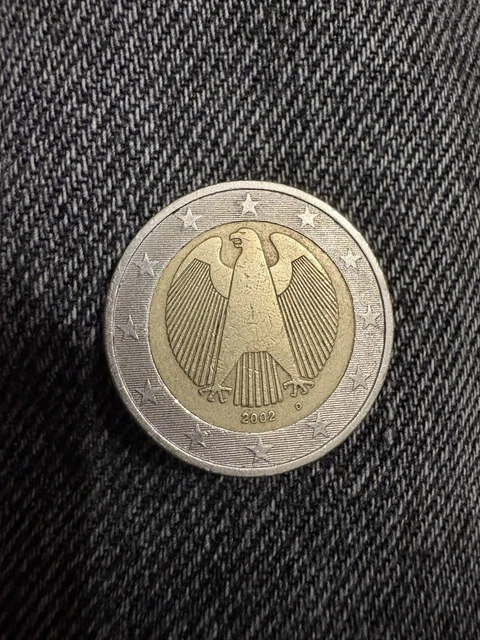 Pièce De 1 Euro Allemagne 2002 - Bi-métallique, Frappe F (Stuttgart), Rare Aigle