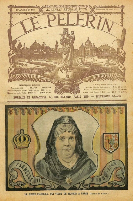 Paris / Mort De La Reine Isabelle D' Espagne / Isabel Espana / Illustration 1904