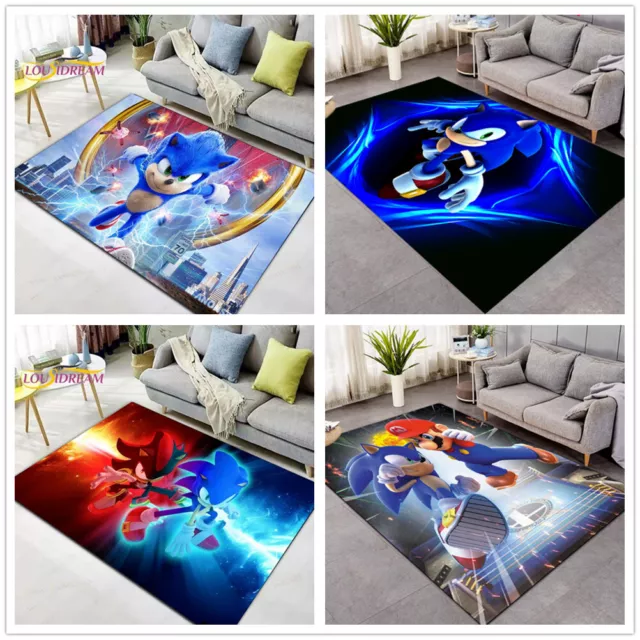 Kids Sonic 3D Carpet Anti-Slip Rug Boys Girls Bedroom Doormat Bathroom Mat Gift