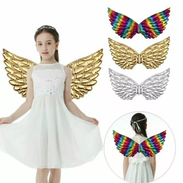 Natural Feather Angel Wings Kids Adult Costume Cosplay Dance Party Fancy Dress