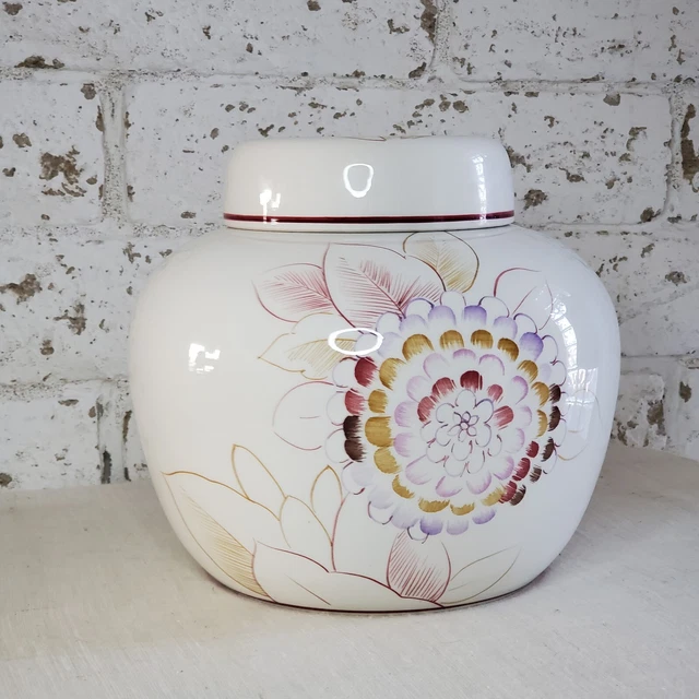 Vintage | ESTE Ceramiche | Hand Painted Made in Italy | Lidded Ginger Jar | Vase