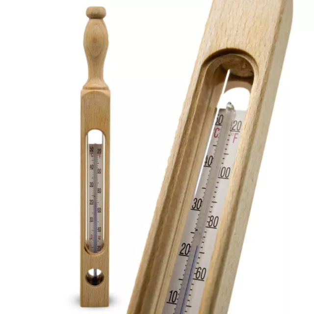 Holz Badethermometer Handarbeit Neu Buchenholz Thermometer 1A Qualität 2