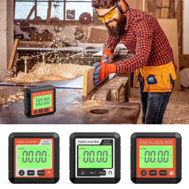 DIGITAL INCLINOMETER LED Magnetic Level Box Gauge Angle Meter Finder ...