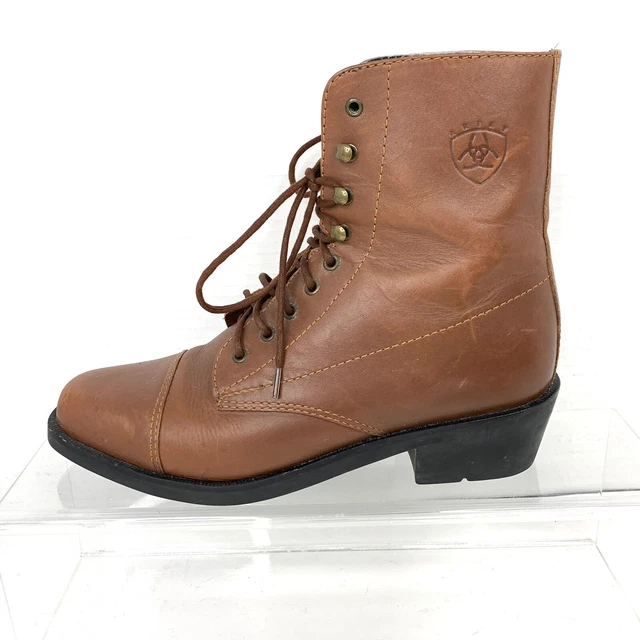 Ariat Equestrian Boots Women's 7.5 M Brown Leather Paddock Riding 96521 READ