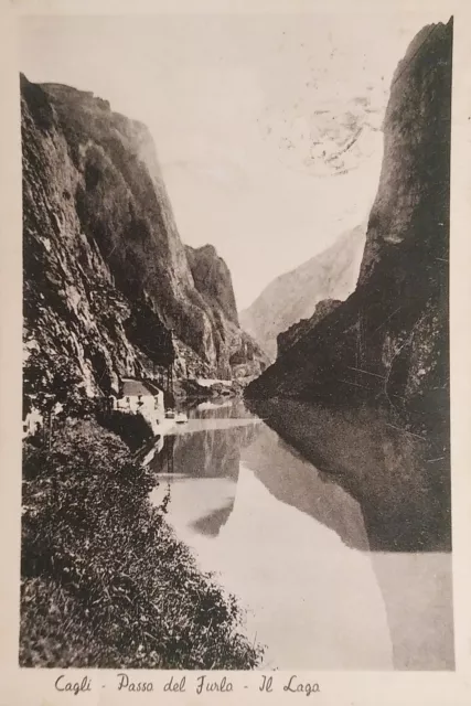 Cartolina - Cagli - Passo del Furlo - Il Lago - 1952