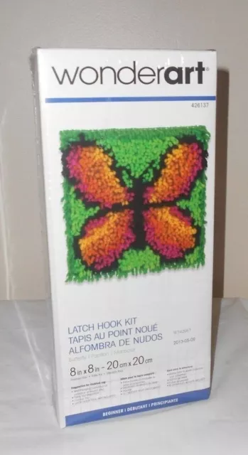 Wonderart BUTTERFLY Beginners Latch Hook Kit 426137 - New & Sealed - 8"x8"