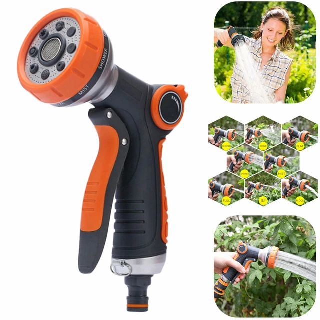 Gartenbrause 8 Funktionen Handbrause Wasserbrause Gartendusche Düse Spritze NEU