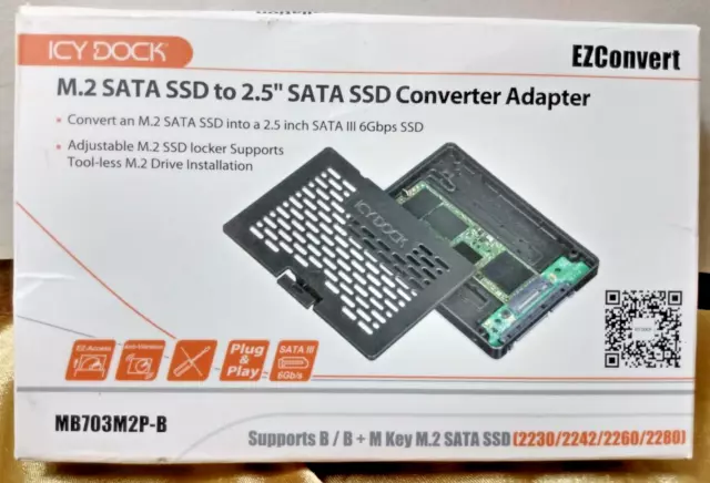 ICY DOCK EZConvert Mb703M2P-B,M.2 SATA SSD To 2.5" Converter Adapter