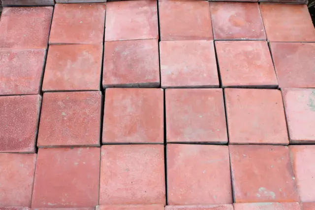 Reclaimed 6x6 Inch (150x150mm) Terracotta / Red Quarry Tiles Warwick Reclamation