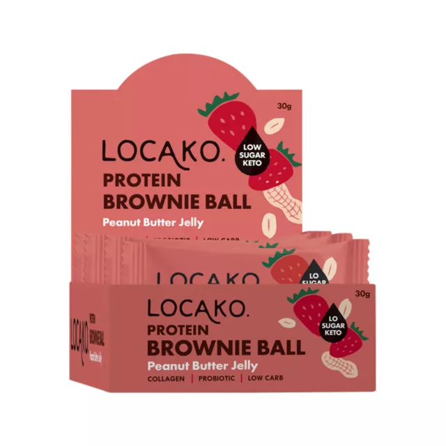 Locako Protein Brownie Ball Peanut Butter Jelly 30g x 10 Bars