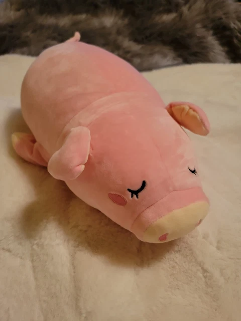 17" Lazada Pink Pig Plush Pillow Toy Stuffed Piggy Pillow Pet Used Fast Shipping