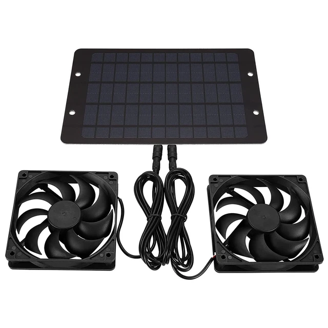 Solar Exhaust Fan Ventilation Fan New Practical Black Portable Dual Fan Model