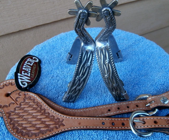 Winchester Hand Forged Barb Wire Spurs New Weaver Spur Straps
