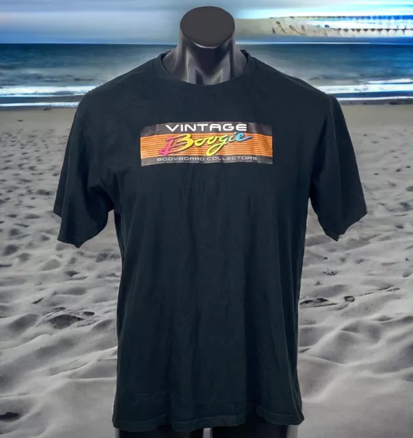 Morey Boogie Vintage Men's T Shirt Black Bodyboard Collectors Surfing Cotton Lge