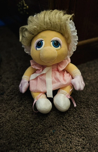 Vintage  Hasbro  Henson Muppet Babies Baby Miss Piggy Doll Plush 1983 11”